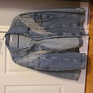 Rhinestone Fringe Denim Jacket
